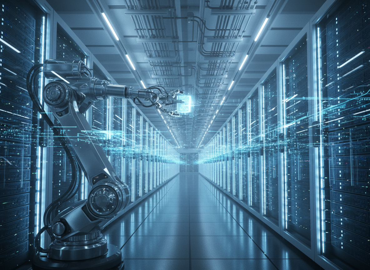 Abstract visualization representing AI and technology transformation